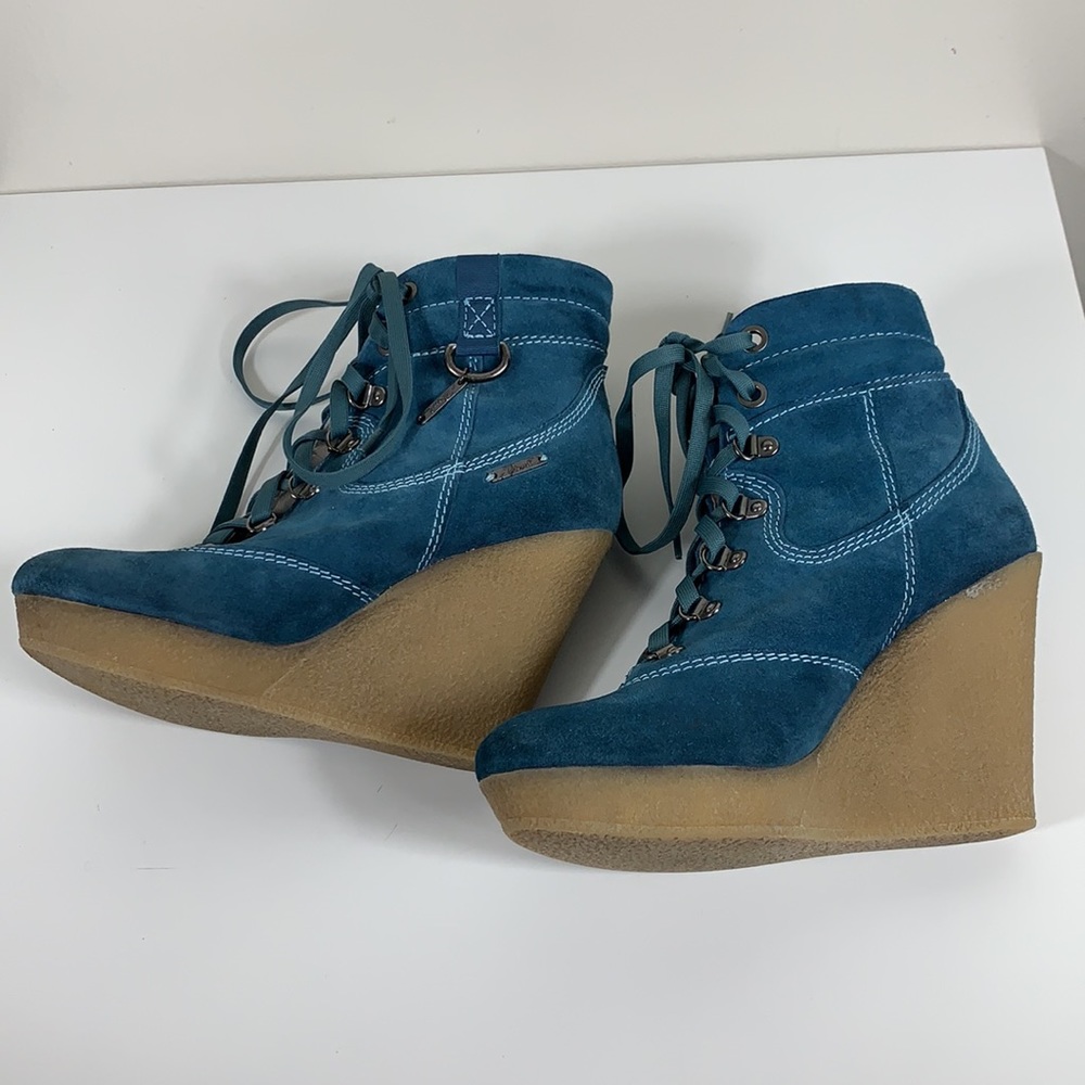DIESEL SUEDE PLATFORM WEDGE BOOTS Sz 6.5 - Picture 8 of 12